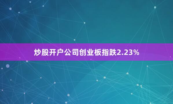 炒股开户公司创业板指跌2.23%