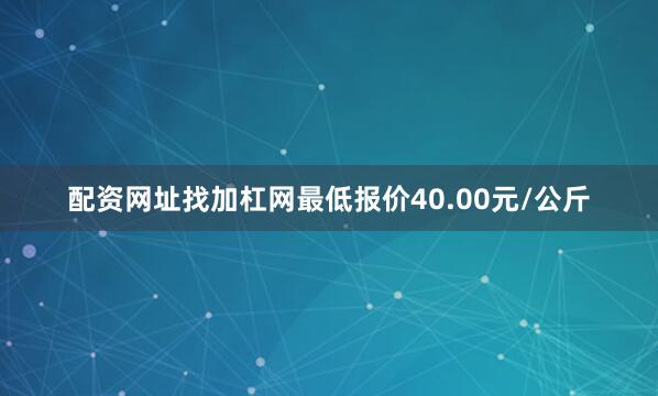 配资网址找加杠网最低报价40.00元/公斤